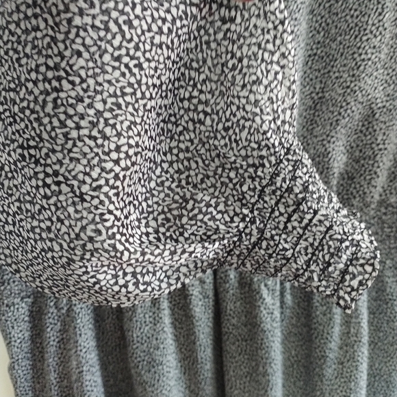 Chaus Long Sleeve Smocked Waist Black White Dress Plus Size 3X - Picture 9 of 13